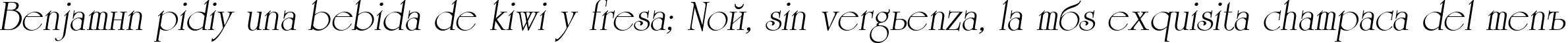 Пример написания шрифтом University Oblique текста на испанском
