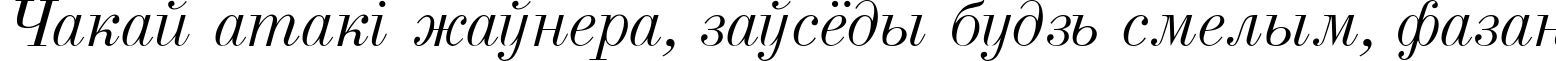 Пример написания шрифтом Usual New Italic текста на белорусском