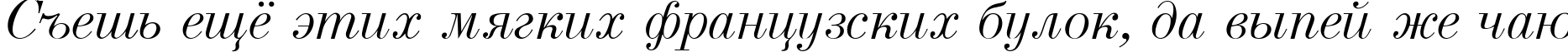 Пример написания шрифтом Usual New Italic текста на русском