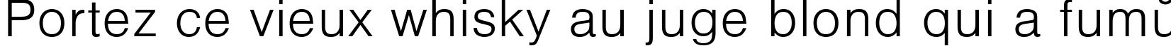Пример написания шрифтом VantaLight текста на французском