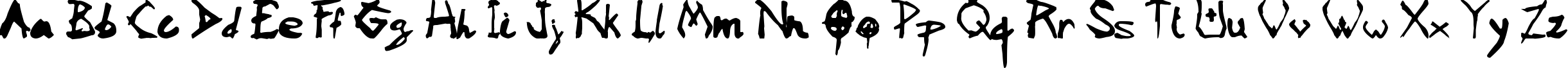 Пример написания английского алфавита шрифтом Vaudoo2RF