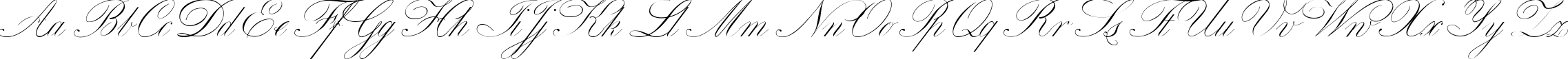 Пример написания английского алфавита шрифтом Venski sad One Medium