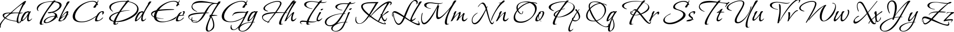 Пример написания английского алфавита шрифтом Vera Crouz