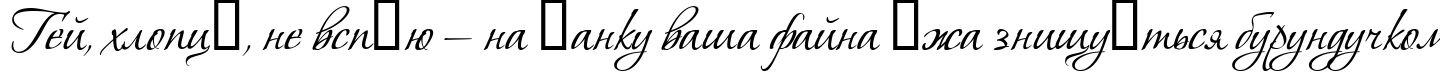 Пример написания шрифтом Vera Crouz текста на украинском
