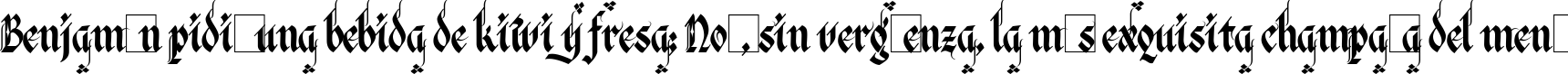 Пример написания шрифтом Verona Gothic Flourishe текста на испанском