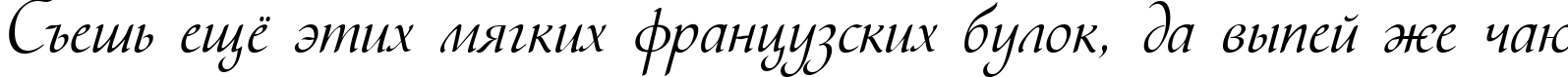 Пример написания шрифтом Vesna текста на русском
