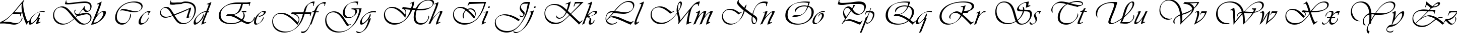 Пример написания английского алфавита шрифтом Vianta