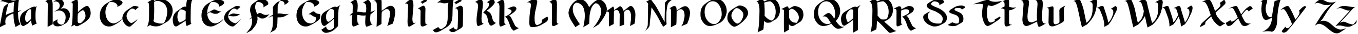 Пример написания английского алфавита шрифтом Vikant TYGRA