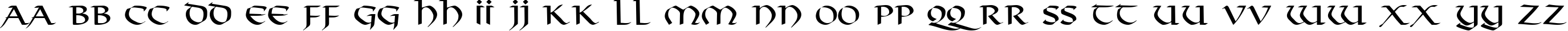 Пример написания английского алфавита шрифтом Viking