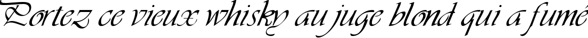 Пример написания шрифтом Vivacious текста на французском