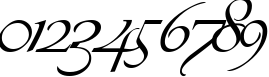 Пример написания цифр шрифтом Vivacious