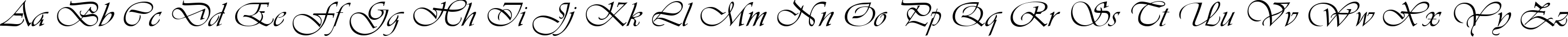 Пример написания английского алфавита шрифтом VivaldiD