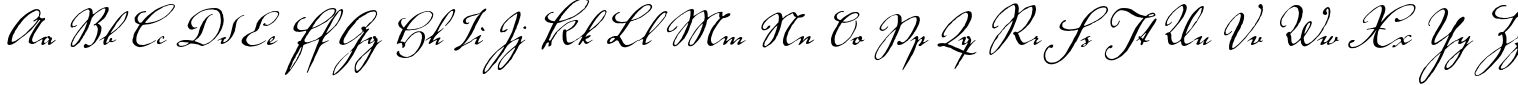 Пример написания английского алфавита шрифтом Voluta Script Pro
