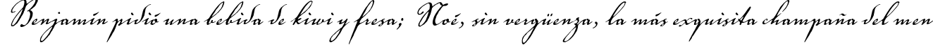 Пример написания шрифтом Voluta Script Pro текста на испанском