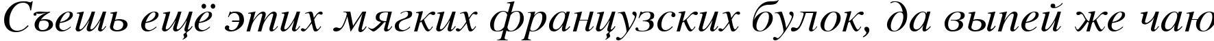 Пример написания шрифтом Vremya Italic текста на русском