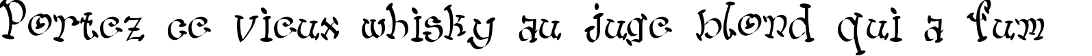 Пример написания шрифтом Wacko текста на французском