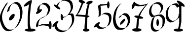 Пример написания цифр шрифтом Wacko