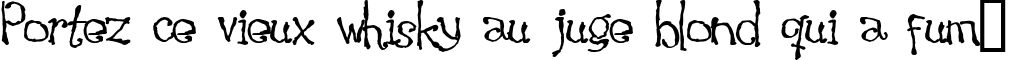 Пример написания шрифтом Waking the Witch текста на французском