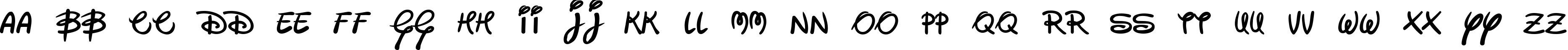 Пример написания английского алфавита шрифтом Walter