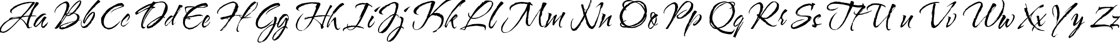 Пример написания английского алфавита шрифтом WaterBrushROB