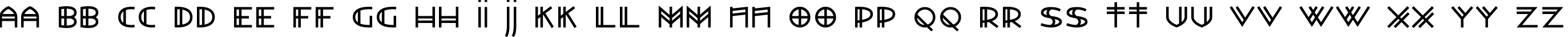 Пример написания английского алфавита шрифтом Watertown Alternate