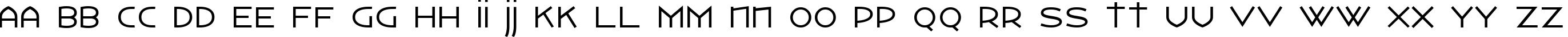Пример написания английского алфавита шрифтом Watertown