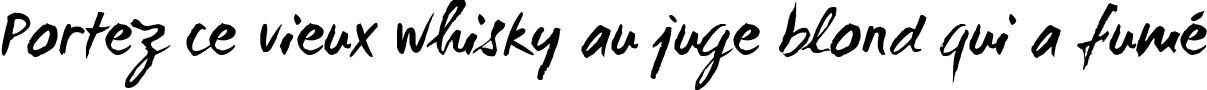 Пример написания шрифтом WC Mano Negra Bta текста на французском