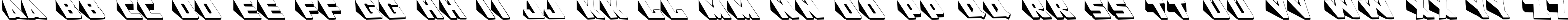 Пример написания английского алфавита шрифтом Wedgie Regular