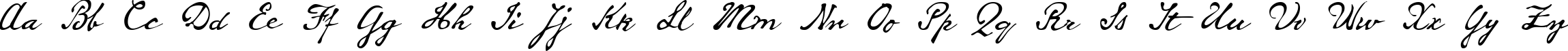 Пример написания английского алфавита шрифтом Whitechapel BB
