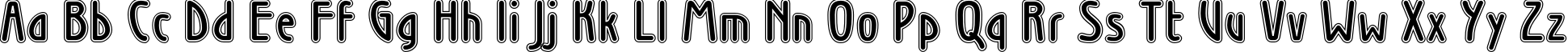 Пример написания английского алфавита шрифтом WienInline