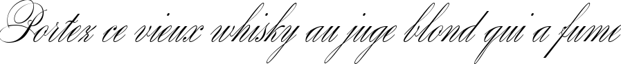 Пример написания шрифтом Wolfgang Amadeus Mozart текста на французском