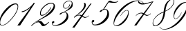 Пример написания цифр шрифтом Wolfgang Amadeus Mozart
