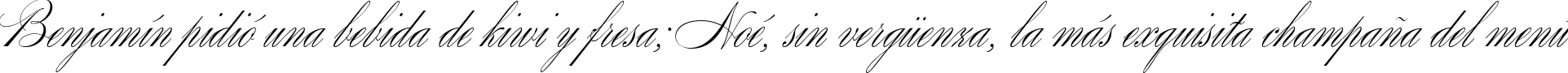 Пример написания шрифтом Wolfgang Amadeus Mozart текста на испанском