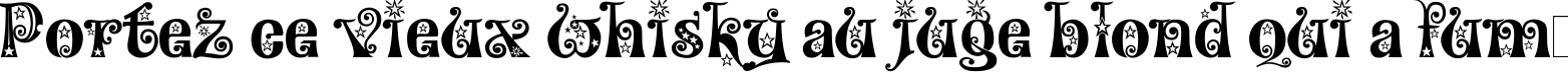 Пример написания шрифтом Wonderland Stars текста на французском
