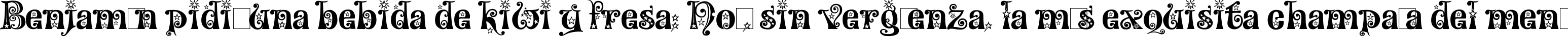 Пример написания шрифтом Wonderland Stars текста на испанском