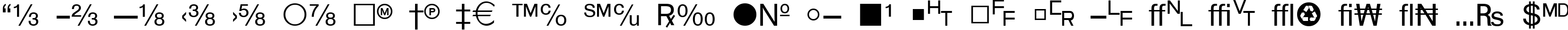 Пример написания английского алфавита шрифтом WP TypographicSymbols