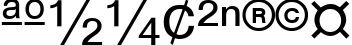 Пример написания цифр шрифтом WP TypographicSymbols