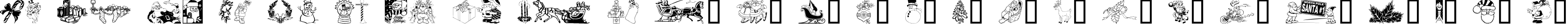 Пример написания английского алфавита шрифтом Xmas Clipart 2