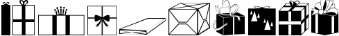 Пример написания цифр шрифтом XmasDings