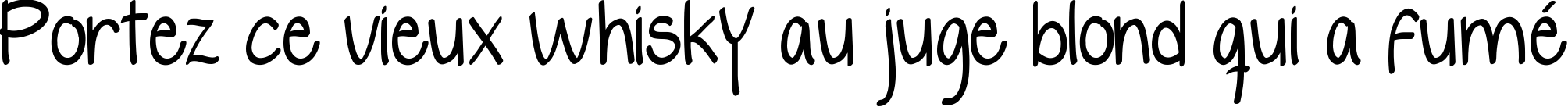 Пример написания шрифтом yelly текста на французском