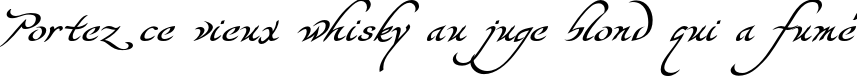 Пример написания шрифтом Yevida-Potens текста на французском