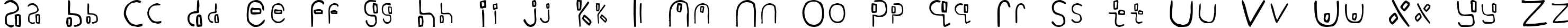 Пример написания английского алфавита шрифтом Yikatu