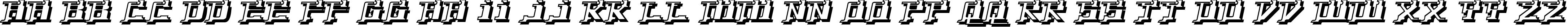 Пример написания английского алфавита шрифтом Yytrium Dioxide
