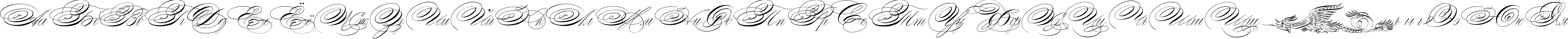 Пример написания русского алфавита шрифтом Zanerian Two