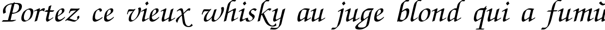 Пример написания шрифтом Zapf Chance Italic текста на французском