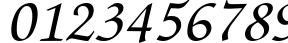 Пример написания цифр шрифтом Zapf Chance Italic