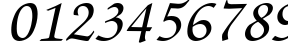 Пример написания цифр шрифтом Zapf ChanceC Italic