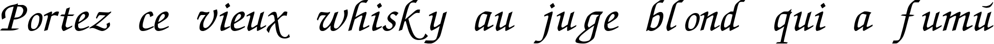 Пример написания шрифтом Zapf Chancery Italic:001.007 текста на французском