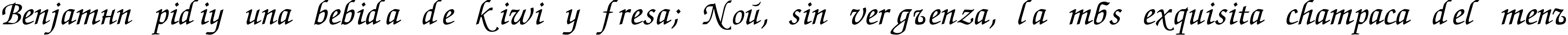 Пример написания шрифтом Zapf Chancery Italic:001.007 текста на испанском