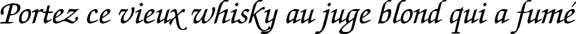 Пример написания шрифтом Zapf Chancery Medium Italic BT текста на французском